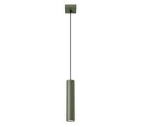 SOLLUX lighting LAGOS Lampe suspendue moderne - Luminaire polyvalent - GU10, max 10W LED, ~230V, 50Hz, IP20 - Ampoule non incluse - 1x Source de lumière - 8x8x118cm, Vert Olive