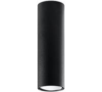 SOLLUX lighting Lagos 20 Plafonnier | Design Moderne avec Abat-jour Cylindrique, Style Industriel | Ampoule GU10 Remplaçable, 1 x 40 W | Acier Peint par Poudrage, Noir, 6 x 6 x 20 cm