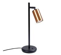 SOLLUX lighting - Lampe de Bureau LED - Lampe de Chevet, lampe de Bureau, lampe de Lecture, Lampe de Travail, Lampe Enfant - GU10, 1x max 10W LED, ~230V, 50Hz, IP20 - Noir/Cuivre - 13x15x44cm