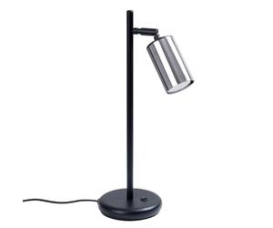 SOLLUX lighting - Lampe de Bureau LED - Lampe de Chevet, lampe de Bureau, lampe de Lecture, Lampe de Travail, Lampe Enfant - GU10, 1x max 10W LED, ~230V, 50Hz, IP20 - Noir/Chrome - 13x15x44cm