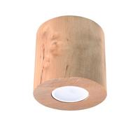 SOLLUX lighting LIGHTING SL.0492 Orbis Downlight Plafonnier | Design moderne, style rustique, forme cylindrique, 1 x ampoule GU10 remplaçable | Bois naturel 10 x 10 x 10 cm