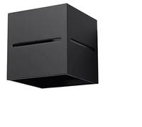 Sollux Lighting Lobo Applique Murale Intérieur Minimaliste Effets Lumineux Ampoule G9 Remplaçable 1 x 40 W 1 x 12 W LED en Aluminium Noir 10 x 12 x 10 cm