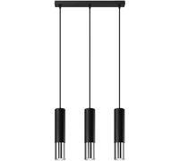 Suspension Acier Noir/Chromé GU10 3 Loopez Line