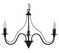 SOLLUX lighting Lustre suspension - plafonnier acier - 3 flammes - ampoule LED - noir Minerwa