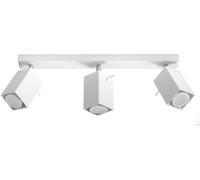 Plafonnier 3 lampes moderne spot plafond spot orientable blanc, spot acier, 3x GU10, L 45 cm, salon