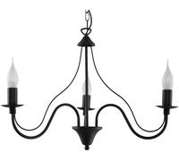 SOLLUX lighting Lustre suspension - plafonnier acier - 3 flammes - ampoule LED - noir Minerwa