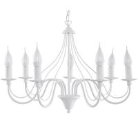 SOLLUX lighting Lustre suspension - plafonnier acier - 7 flammes - ampoule LED - blanc Minerwa