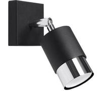 Applique tube en métal noir et chrome 8 x 16 cm