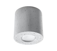 SOLLUX Lighting Plafonnier Orbis – Design industriel béton cylindrique, 1 ampoule GU10, Gris