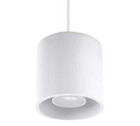 SOLLUX lighting Orbis Lampe suspendue | Design moderne avec abat-jour cylindrique | En aluminium, avec ampoule GU10 interchangeable | Blanc, 10 x 10 x 110 cm