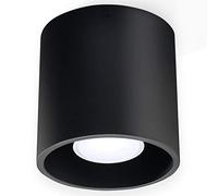 Sollux Lighting Orbis Plafonnier Spot | Design Moderne avec Abat-jour Cylindrique | Fabriqué en Aluminium avec 1 x Ampoule GU10 Remplaçable | Noir, 10 x 10 x 10 cm