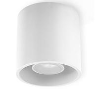 Sollux Lighting Orbis Plafonnier Spot | Design Moderne avec Abat-jour Cylindrique | Fabriqué en Aluminium avec 1 x Ampoule GU10 Remplaçable | Blanc, 10 x 10 x 10 cm