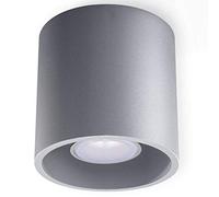 SOLLUX lighting Orbis Plafonnier Spot | Design Moderne avec Abat-jour Cylindrique | Fabriqué en Aluminium avec 1 x Ampoule GU10 Remplaçable | Gris, 10 x 10 x 10 cm