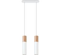 Suspension Acier Bois Naturel/Blanc GU10 2 Pablo