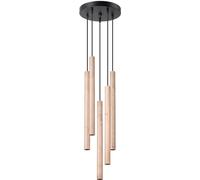 Sollux Lighting Pastelo lampe suspendue 5x8 W noir-bois SL.1270