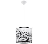 SOLLUX lighting - Suspension Luminaire PIŁKA - Luminaire Décoratif - Lampe LED - Faible Consommation Énergétique - E27, 1x max 15W LED, ~230V, 50Hz, IP20 - Blanc/Noir - 40x40x82cm