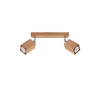 SOLLUX lighting Plafonnier Bois Chêne Couleur Design Cubique Moderne pour Chambre Salon Style Scandinave GU10 A++-E 30/5/20 cm 2x Source Lumineuse Keke 230/5/20 cm 2x Source Lumineuse Keke 2