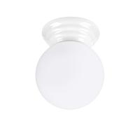 SOLLUX lighting Plafonnier - Lampe de Plafond - Spot de Plafond en Céramique Émaillée Verre - 1 Abat-jour - Lampe LED Ampoule - Blanc Zori