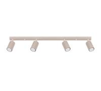 SOLLUX lighting Plafonnier LED 4 voies en aluminium - Pour cuisine, salle de bain, chambre à coucher, salon - 81 x 6,5 x 16,5 cm - Karbon - Taupe
