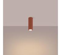 SOLLUX lighting Plafonnier LED - Spot de Plafond - en Aluminium - 1 Spot - 6,5 x 6,5 x 20 cm - Karbon Ocre Rouge