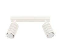 SOLLUX lighting Plafonnier LED - Spot de Plafond - en Aluminium - 2 Abat-jours - 30 x 6,5 x 16,5 cm - Karbon Beige