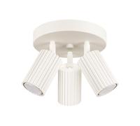 SOLLUX lighting Plafonnier LED - Spot de Plafond - en Aluminium - 3 Abat-jours - 19,5 x 19,5 x 18 cm - Karbon Beige