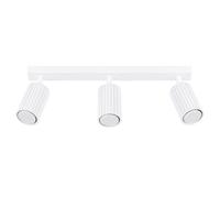SOLLUX lighting Plafonnier LED - Spot de Plafond - en Aluminium - 3 Abat-jours - 45 x 6,5 x 16,5 cm - Karbon Blanc