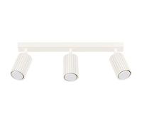 SOLLUX lighting Plafonnier LED - Spot de Plafond - en Aluminium - 3 Abat-jours - 45 x 6,5 x 16,5 cm - Karbon Beige