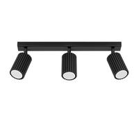 SOLLUX lighting Plafonnier LED - Spot de Plafond - en Aluminium - 3 Abat-jours - 45 x 6,5 x 16,5 cm - Karbon Noir