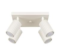 SOLLUX lighting Plafonnier LED - Spot de Plafond - en Aluminium - 4 Abat-jours - 25 x 25 x 16,5 cm - Karbon Beige