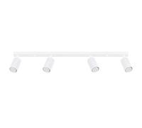 SOLLUX lighting Plafonnier LED - Spot de Plafond - en Aluminium - 4 Abat-jours - 81 x 6,5 x 16,5 cm - Karbon Blanc