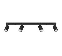 SOLLUX lighting Plafonnier LED - Spot de Plafond - en Aluminium - 4 Abat-jours - 81 x 6,5 x 16,5 cm - Karbon Noir