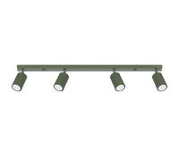 SOLLUX lighting Plafonnier LED - Spot de Plafond - en Aluminium - 4 Abat-jours - 81 x 6,5 x 16,5 cm - Karbon Vert Olive
