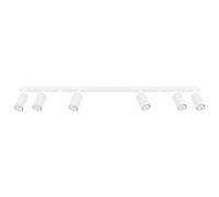 SOLLUX lighting Plafonnier LED - Spot de Plafond - en Aluminium - 6 Abat-jours - 117 x 6,5 x 16,5 cm - Karbon Blanc