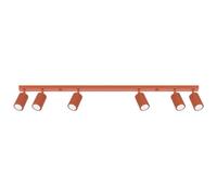 Sollux Lighting Plafonnier Karbon SL.1642 – Aluminium 6x10W 6 abat-jours Rouge