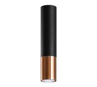 SOLLUX lighting Plafonnier plafonnier spot plafonnier en saillie acier - 1 flamme - ampoule LED - cuivre noir Loopez