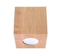 SOLLUX LIGHTING Plafonnier Quad en bois avec abat-jour rectangulaire - Plafonnier salon salle à manger - Lampe de cuisine en bois naturel 10 x 10 x 10 cm