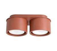 SOLLUX lighting Plafonnier rond plat Gx53 LED 2 lumières Modo ocre rouge