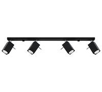 SOLLUX lighting Plafonnier spot de plafond en acier - 4 flammes - Ampoule LED - Noir Merida