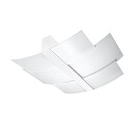 SOLLUX lighting Plafonnier - spot de plafond en acier verre - 1 flamme - ampoule LED - blanc Celia