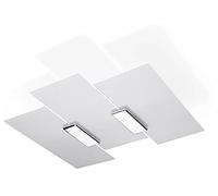 SOLLUX lighting Plafonnier - spot de plafond en acier verre - 1 flamme - ampoule LED - chrome blanc Fabiano