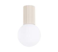 SOLLUX lighting Plafonnier - Spot de plafond en aluminium et verre - 1 flamme - Ampoule LED - Beige Halo