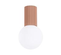 SOLLUX lighting Plafonnier - Spot de plafond en aluminium et verre - 1 flamme - Ampoule LED - Mocha Halo