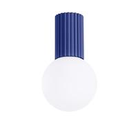 SOLLUX lighting Plafonnier - Spot de plafond en aluminium et verre - 1 flamme - Ampoule LED - Ultramarine Halo