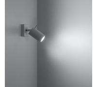 SOLLUX lighting Ring 1 Applique Murale | Design Minimaliste et Moderne, Bras Orientable & Direction de la Lumière | Ampoule GU10 Remplaçable, 1 x 40 W| Acier, Blanc, 8 x 16 x 8 cm