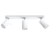Sollux LIGHTING Ring 3 Plafonnier | Design Minimaliste et Moderne, Bras Orientable & Direction de la Lumière | Ampoule GU10 Remplaçable, 3 x 40 W | Acier, Blanc, 45 x 6 x 16 cm