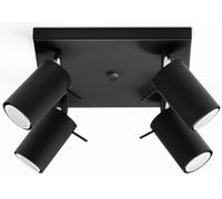 Plafonnier Acier Noir GU10 4 Ring Line