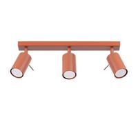 SOLLUX lighting RING Plafonnier moderne - Luminaire polyvalent - GU10, 10W LED, ~230V, 50Hz, IP20 - Ampoule non incluse - 3x Source de lumière - 6x45x17cm, Ocre rouge