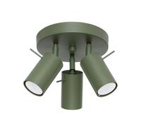 SOLLUX lighting RING Plafonnier moderne - Luminaire polyvalent - GU10, 10W LED, ~230V, 50Hz, IP20 - Ampoule non incluse - 3x Source de lumière - 19,5x19,5x18,5cm, Vert olive