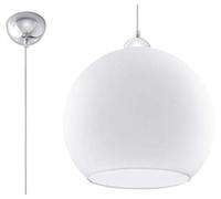 Sollux Lighting Suspension boule en verre Blanc chromé